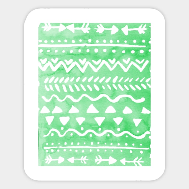 Loose bohemian pattern - green Sticker by wackapacka